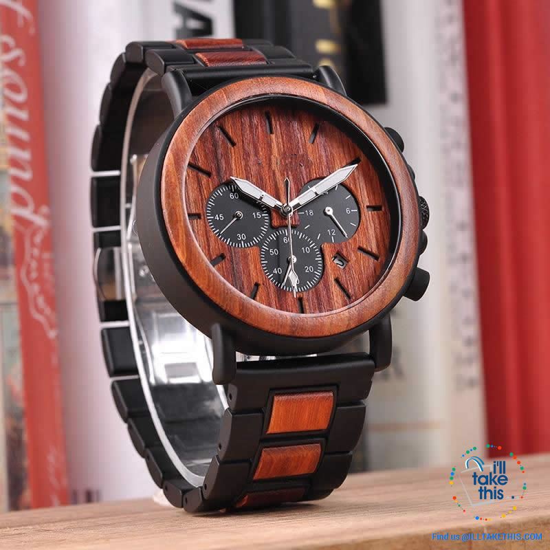 Unique Wooden Watches with Date Display individually designed to impress - I'LL TAKE THIS