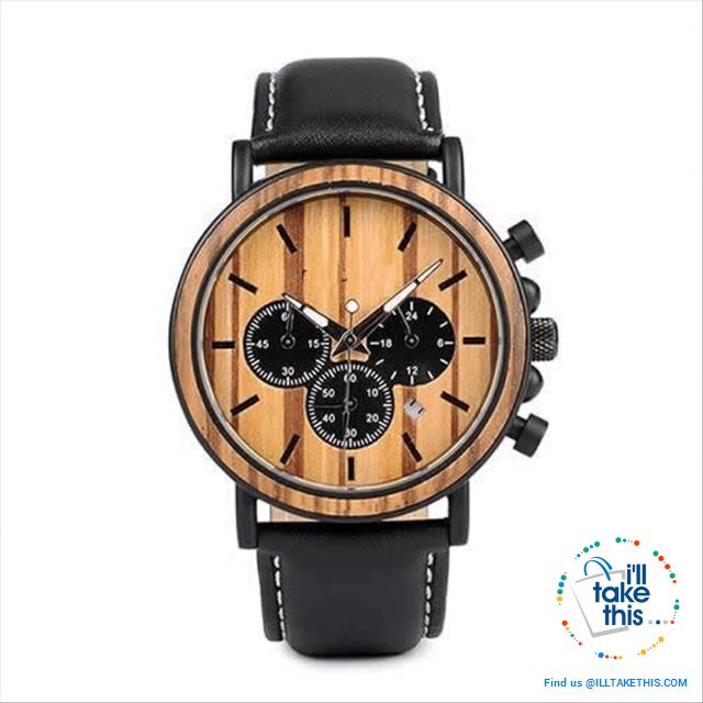 Unique Wooden Watches with Date Display individually designed to impress - I'LL TAKE THIS
