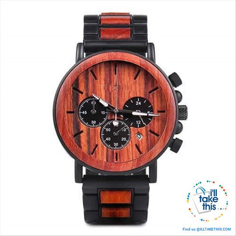 Image of Unique Wooden Watches with Date Display individually designed to impress - I'LL TAKE THIS