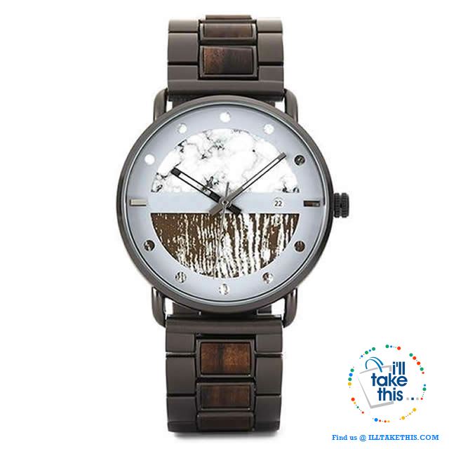 Wood Metal Men's and Women's Luxury style Watches, the Ultimate Timepieces with date display - I'LL TAKE THIS