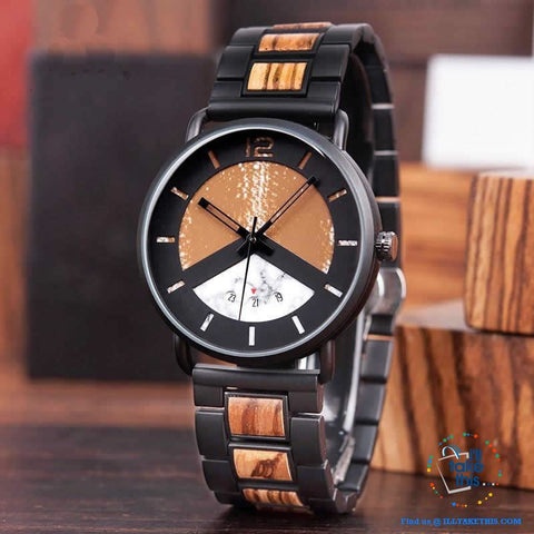 Image of Wood Metal Men's and Women's Luxury style Watches, the Ultimate Timepieces with date display - I'LL TAKE THIS