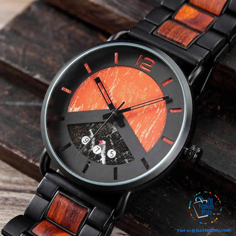 Image of Wood Metal Men's and Women's Luxury style Watches, the Ultimate Timepieces with date display - I'LL TAKE THIS