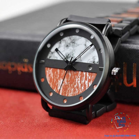 Image of Wood Metal Men's and Women's Luxury style Watches, the Ultimate Timepieces with date display - I'LL TAKE THIS