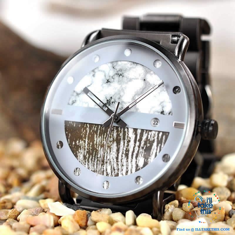 Wood Metal Men's and Women's Luxury style Watches, the Ultimate Timepieces with date display - I'LL TAKE THIS
