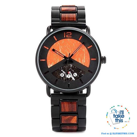 Image of Wood Metal Men's and Women's Luxury style Watches, the Ultimate Timepieces with date display - I'LL TAKE THIS