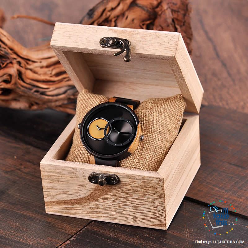 ⌚ Dual time-zoned, Unique Design Ultra-thin Wooden watch, themed to impress. - I'LL TAKE THIS