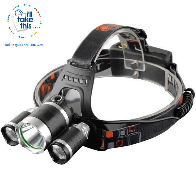 Super Bright -13000 Lumens 4 Mode Triple LED Headlamp w/wo Batteries / Power charger - I'LL TAKE THIS