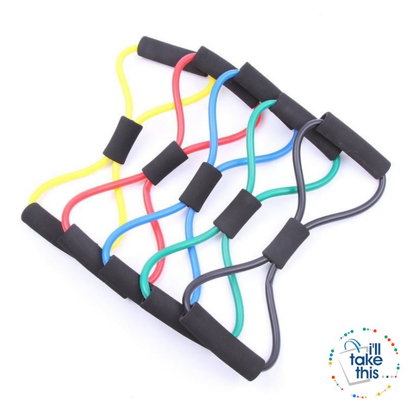 Yoga Resistance Bands 7 Colors, Latex rubber Ideal Resistance/Fitness and Stretch equipment - I'LL TAKE THIS