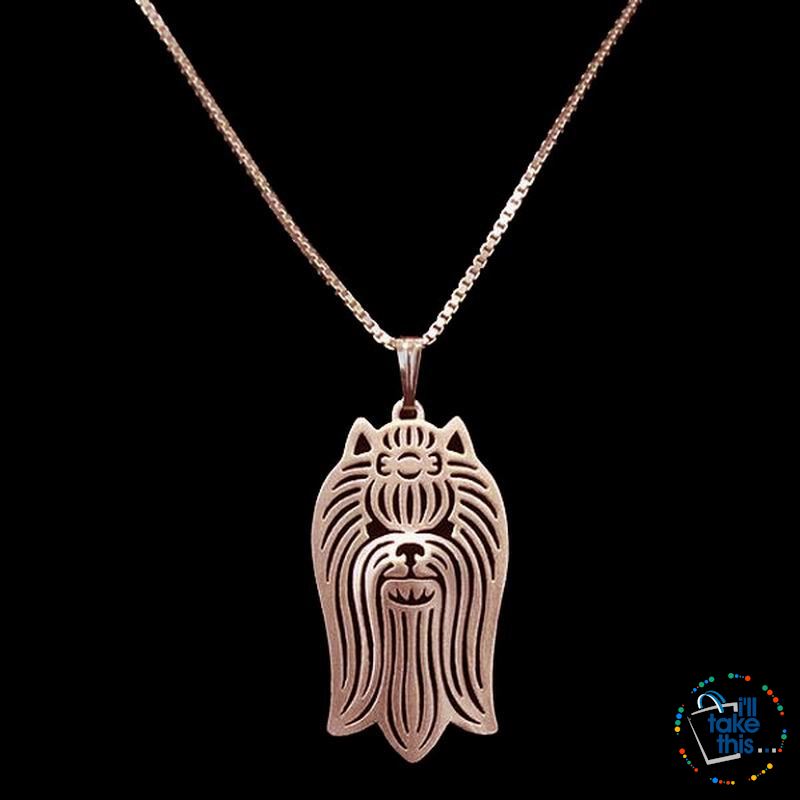Yorkshire Terrier Profile PendantĀ in Silver, Gold or Rose Gold plating with BONUS Link chain - I'LL TAKE THIS