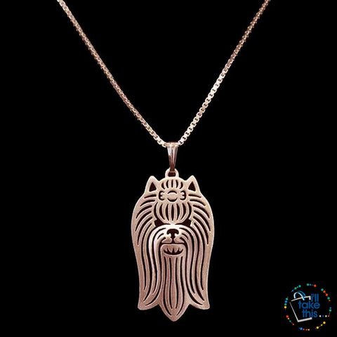 Image of Yorkshire Terrier Profile PendantĀ in Silver, Gold or Rose Gold plating with BONUS Link chain - I'LL TAKE THIS