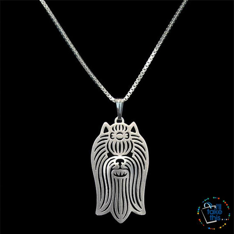 Yorkshire Terrier Profile PendantĀ in Silver, Gold or Rose Gold plating with BONUS Link chain - I'LL TAKE THIS