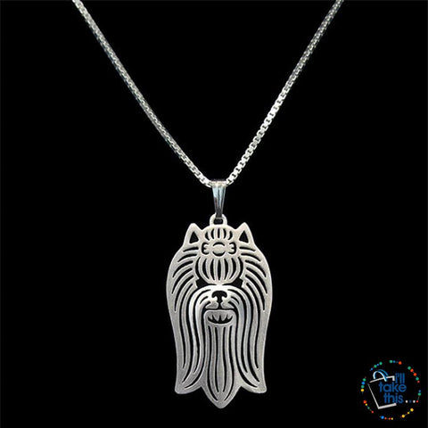 Image of Yorkshire Terrier Profile PendantĀ in Silver, Gold or Rose Gold plating with BONUS Link chain - I'LL TAKE THIS