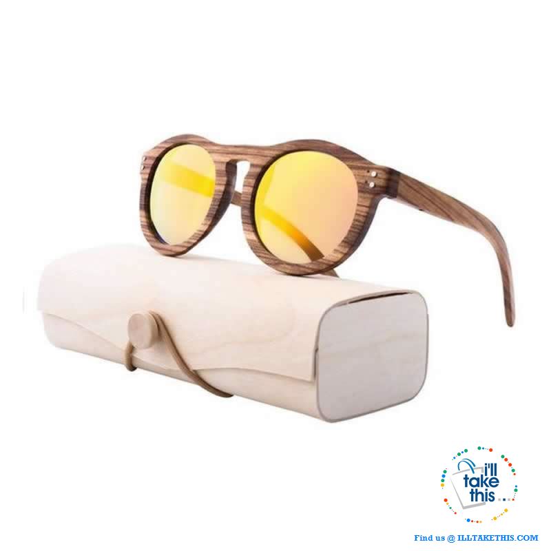 Zebrawood Oval Polarized Wooden Mens or Womens Sunglasses - I'LL TAKE THIS
