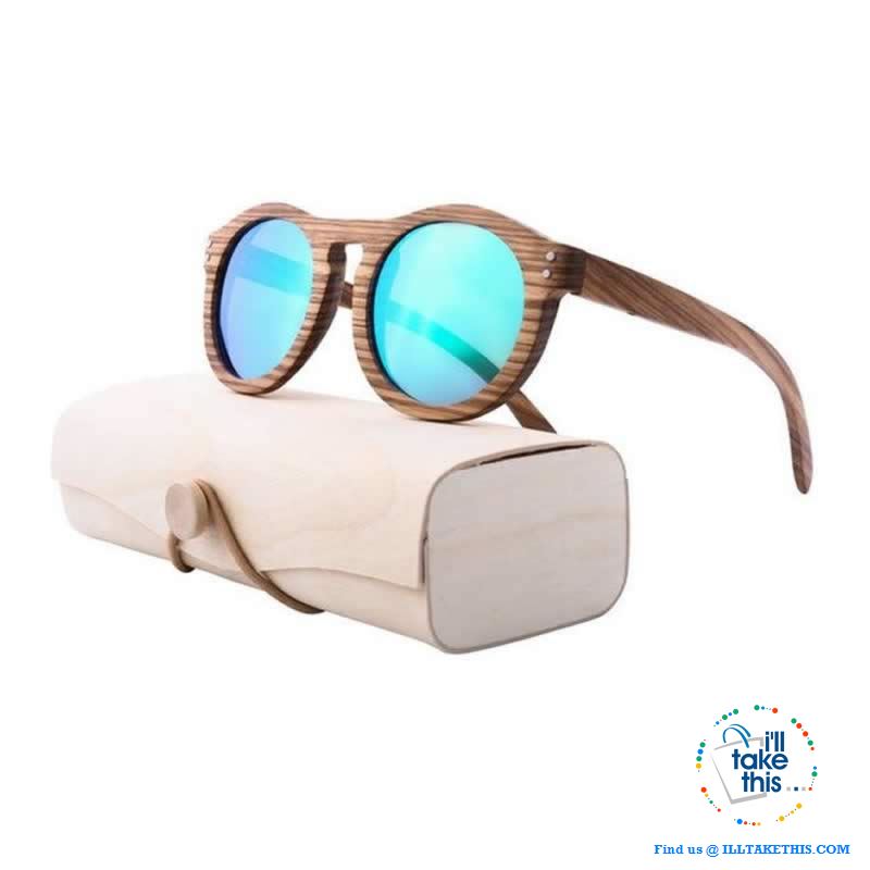 Zebrawood Oval Polarized Wooden Mens or Womens Sunglasses - I'LL TAKE THIS
