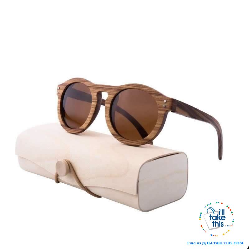 Zebrawood Oval Polarized Wooden Mens or Womens Sunglasses - I'LL TAKE THIS