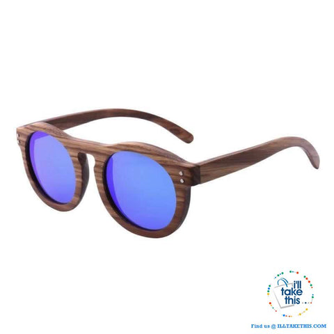 Image of Zebrawood Oval Polarized Wooden Mens or Womens Sunglasses - I'LL TAKE THIS