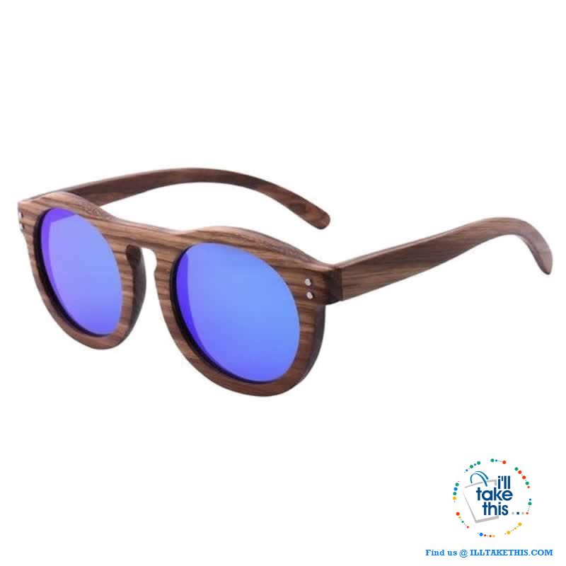 Zebrawood Oval Polarized Wooden Mens or Womens Sunglasses - I'LL TAKE THIS