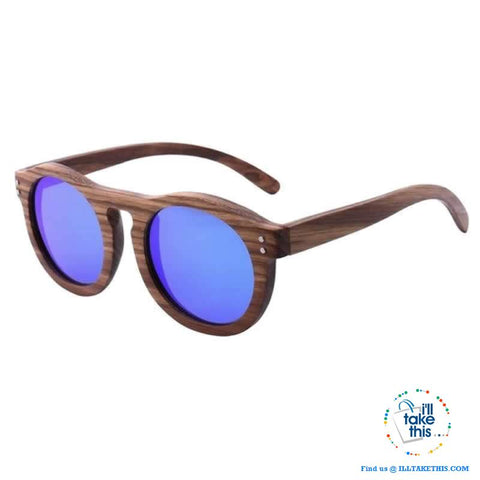 Image of Zebrawood Oval Polarized Wooden Mens or Womens Sunglasses - I'LL TAKE THIS