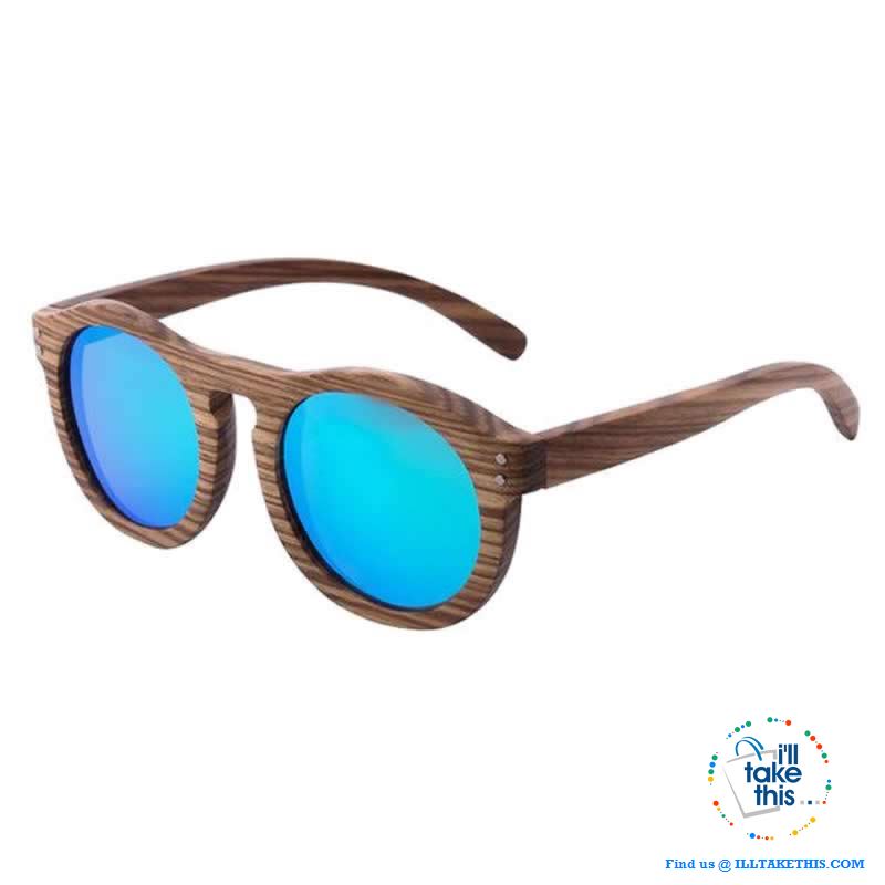 Zebrawood Oval Polarized Wooden Mens or Womens Sunglasses - I'LL TAKE THIS