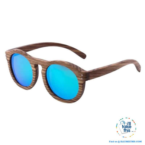 Image of Zebrawood Oval Polarized Wooden Mens or Womens Sunglasses - I'LL TAKE THIS