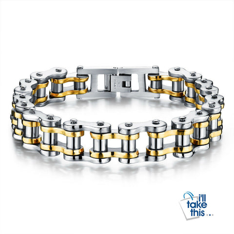 Image of Biker Chain Link Bracelet 316L Stainless Steel Mens Bracelet Jewelry - I'LL TAKE THIS