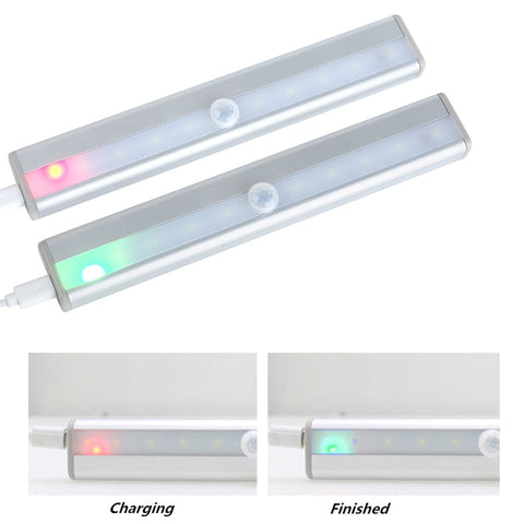 Image of 10 LED Wireless USB Rechargeable Motion Sensor Cabinet Light Under Counter Closet Lighting Magnetic Stick on Night Light Bar|Under Cabinet Lights| |  - AliExpress - I'LL TAKE THIS