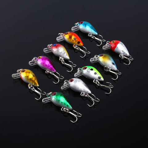 Image of Fishing Lures Set of 10 Multi-Colored Minnow Crankbait - I'LL TAKE THIS