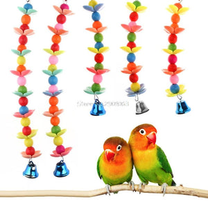 1PC - Colorful Pet Bird Parrot Parakeet Budgie Cockatoo Cage Bell Hanging Chew Toys