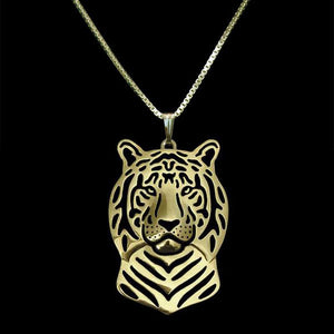 Tiger Shaped Head Pendant with chain, 3 color variations