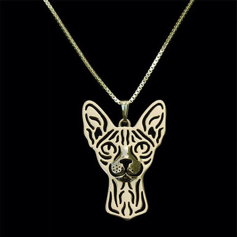 Image of Sphynx Cat Pendant in Gold, Silver or Rose Gold with FREE Link chain - I'LL TAKE THIS