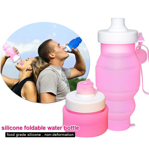 Image of Collapsible Silicone Water Bottle 520ml / 17Oz - I'LL TAKE THIS