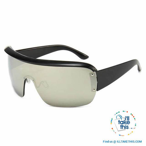 Image of Oversized Vintage Goggle One Piece Gradient SunGlasses UV400 - Unisex 😎 💝 - I'LL TAKE THIS