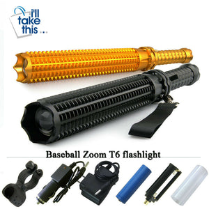 Baton Flashlight Self Defense powerful LED Telescoping cree xml t6 torch tactical flashlight, 18650 rechargeable - I'LL TAKE THIS