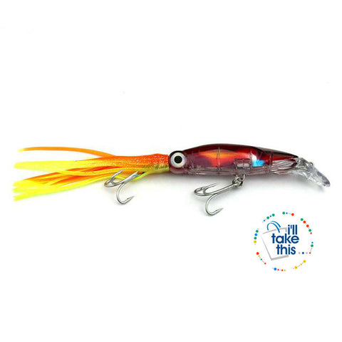 Image of Fishing Lure Squid Like Swimming Bait - 14cm 42g with double treble hooks a unique Fishing Tackle - I'LL TAKE THIS