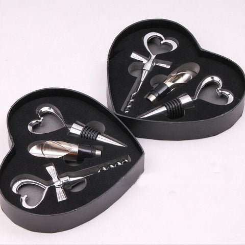 Image of Wine_Bottle Gift Set/Bar Tools in Love Heart Shape Corkscrew Wine_Opener Stopper Pourer Set 3 piece - I'LL TAKE THIS