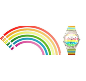 Mini Women Rainbow Colored Silicone Ladies or Child Watch