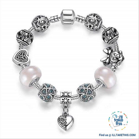 Image of Tibetan Silver Plated Love Heart, Flowers or Mixed Charm Bracelets - I'LL TAKE THIS