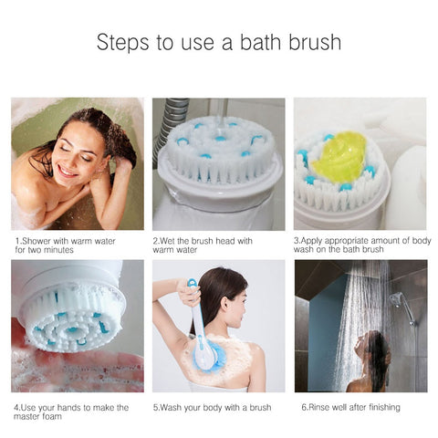 Image of 5 in 1 Cleaning Body Bath Scrubber, Massage Brushes - all you'll need for an in-home Spa experience