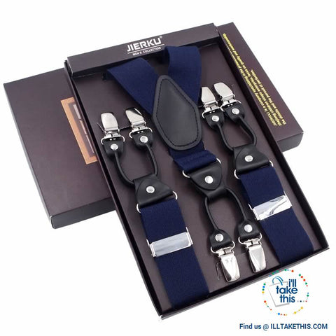 Image of Men's Suspenders Fashionable 6 Clips Braces - Vintage and Casual Style ideal Father/Husband's Gift - I'LL TAKE THIS