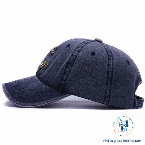 Image of ⚓ Nautical Vintage Anchor embroidered Distressed Soft cotton baseball cap - 4 Colors, Unisex - I'LL TAKE THIS
