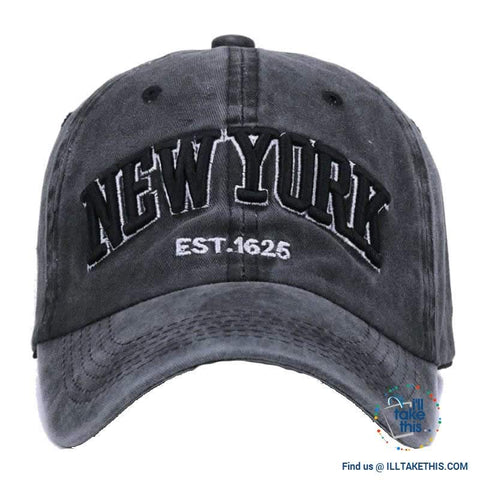 Image of New York embroidery Sand washed 100% cotton baseball caps, Unisex design Caps - 6 Colors - I'LL TAKE THIS