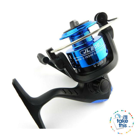 Image of Starter Spinning Fishing Reel, 3 ball bearing, 120/150ft of Fishing line with 3 color options, 5.1:1 - I'LL TAKE THIS