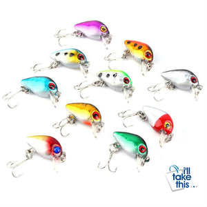 Fishing Lures Set of 10 Multi-Colored Minnow Crankbait - I'LL TAKE THIS