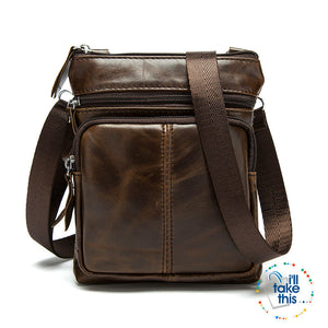 Man Bag in Genuine Leather - Small Messenger Bag with Shoulder Strap/Cross-body - 5 Colors - I'LL TAKE THIS