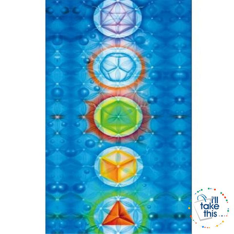 Image of 🧘 7 Chakra Colored, Mandala Blanket/Rainbow Stripes Tapestry Yoga Mats - Ideal for Yoga, Pilates Class - I'LL TAKE THIS