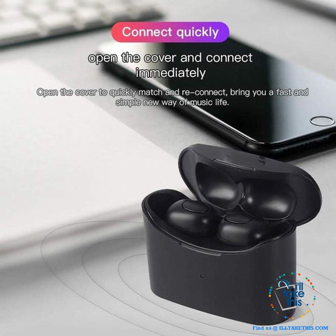 Image of Bluetooth Earbuds Superb Sound in a minimalist earpiece, with dual microphone and charge case - I'LL TAKE THIS