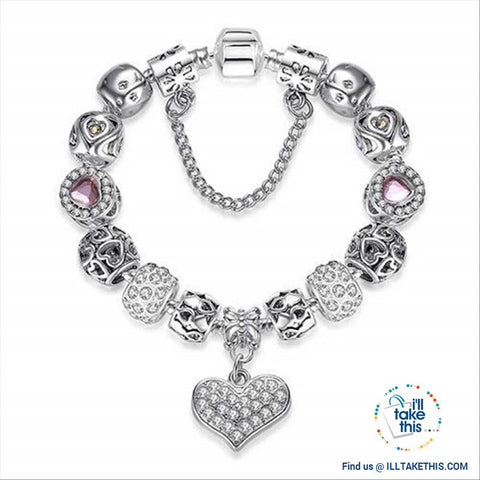 Image of Tibetan Silver Plated Love Heart, Flowers or Mixed Charm Bracelets - I'LL TAKE THIS