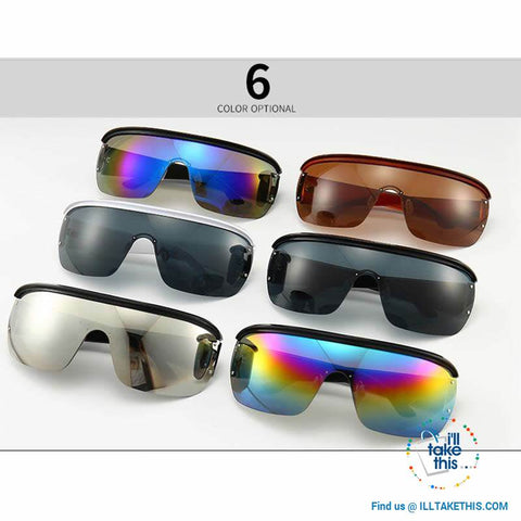 Image of Oversized Vintage Goggle One Piece Gradient SunGlasses UV400 - Unisex 😎 💝 - I'LL TAKE THIS