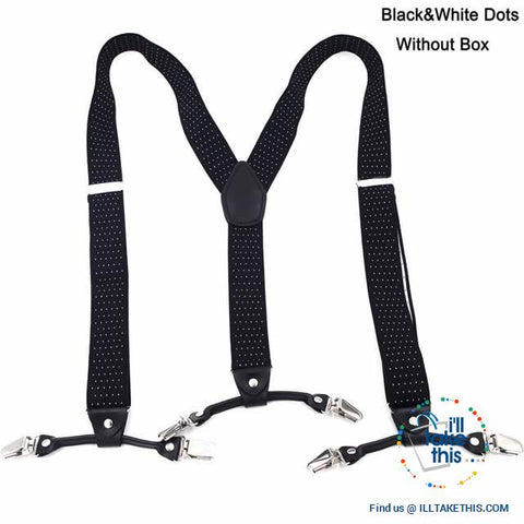 Image of Men's Suspenders Fashionable 6 Clips Braces - Vintage and Casual Style ideal Father/Husband's Gift - I'LL TAKE THIS