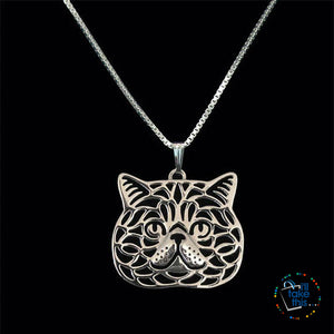 Exotic Short-hair Cat Pendant, 3 color variations + FREE Chain